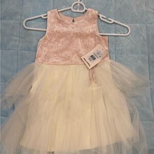 Elegant Pink and Cream Kids Dress